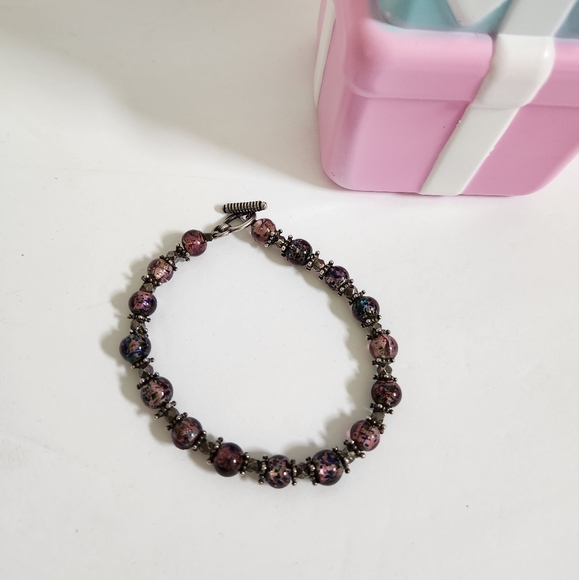 Purple Murano Glass Bracelet - Picture 1 of 8